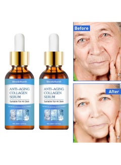 اشتري 2 Pcs Anti-Aging Collagen Serum Suitable For All Skin Fade Dark Spot Removal Pigment Melanin Correcting Nourishing Brighten Face Skin Care Essence في الامارات