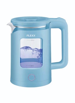 اشتري FLEXY 1.5L Electric Kettle, 1360W | Glass Water Boiler with Double Crystal Walls, Auto Shut-Off, Boil-Dry Protection, 360° Swivel Base, Cool Handle | 2-Year Warranty في الامارات