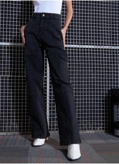 Buy Cargo Straight Jeans with Belt Loops in Saudi Arabia