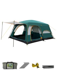 اشتري Camping Tent, Extra Large Tent 8-12 Person Family Cabin Tent, Double Layer Waterproof, 3 Doors and 3 Windows with Mesh, Big Tent for Camping, Outdoor, Picnic, Family, Friends Gathering في السعودية