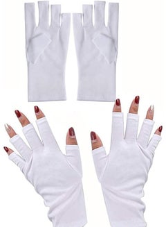 Buy UV Glove for Nail Lamp,Manicures Glove,Half Finger Stretchy Gloves for Girls Protect Hands in Saudi Arabia