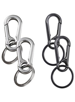 Buy 4 Pieces Key Ring Carabiner Metal Keychain Removable Carabiner Hook Anti-Rust Carabiner Metal Carabiner for Hanging in Backpack Travel Camping in Saudi Arabia