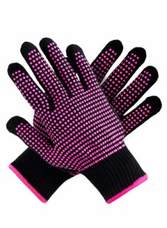 Buy Heat Resistant Gloves, Silicone Non Slip Gloves for Hair Styling Fit for All Hand Size, Professional Heat Resistant Mitts For Hot Hair Styling Curling Iron Wand Flat Hair Straightener in Saudi Arabia