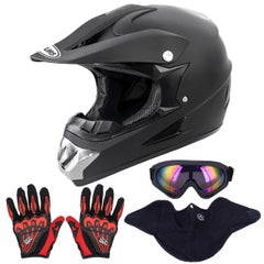 bike helmet w goggles gloves ILM Youth Kids ATV Motocross Sports Dirt Motorcycle Off Road DOT Approved B07 (Youth-M, Green/Silver) : Automotive and black goggles Dirt Bike Helmets Goggles and