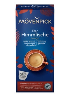 Buy Movenpick Der Himmlische Lungo Nespresso Compatible Aluminium Capsules Pack of 10 capsules 55 gram in UAE