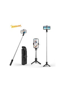 Buy Q07 Bluetooth Integrated Selfie Stick with Light and Bluetooth Remote Control in UAE