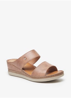 Buy Women Solid Slip-On Sandals With Wedge Heels in Saudi Arabia