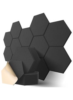 Buy 12 Pack Acoustic Panels Sound Proof Foam Panels, Hexagon Soundproof Wall Panels Decorative Wall Panels Sound Absorbing Panels for Studio Office Home,Black in Saudi Arabia