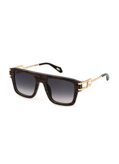 Buy Unisex Square Shape  Acetate Sunglasses SJC096 5307TZ - Lens Size: 53 Mm - Shiny Black+Python in Saudi Arabia