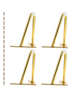 اشتري 6 inch / 15cm Gold Hairpin Table Legs, 4PCS Modern DIY Metal Furniture Legs, Double Weld Table Legs with Floor Protectors and Screws for Coffee and End Tables, Chairs, Home DIY Projects في الامارات