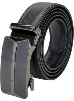 Buy Mens Autolock Leather Belt - Ratchet Dress Belt with Auto Lock for Perfect Fit (34, Elegant Black) in UAE