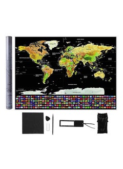 Buy Scratch Off Map of The World with Flags - 83 * 60cm Easy to Frame Scratch Off World Map Wall Art Poster with US States & Flags - Deluxe World Map Scratch Off Travel Map Designed for Travelers in UAE