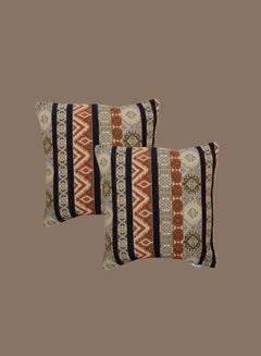 Buy Cushion Cover,45X45 Cm (18X18 inch) 2-Pcs Decorative Throw Pillowcases Without Filler With Beautiful Abstract Art For Sofa Bed Living Room And Couch, Brown Grey in Saudi Arabia