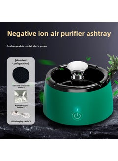 Buy Cross-border intelligent ashtray air purifier household negative ion purification second-hand smoke artifact birthday gift Green Black in UAE