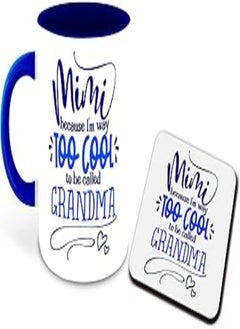 Buy DecorVecor Grandma Inspired Printed Designer Dark Blue Inner Color Ceramic Coffee Mug with Coaster (Grandma, Grandparent, Gift for Grandmother, Birthday Gift, Best Gift) Multi- 18 in Egypt