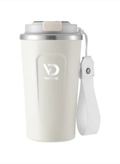 Buy Voidrop-Travel cups-16oz Tumbler - Coffee Travel Mug Spill Proof with Lid - hot beverage-travel mug-thermal mug-Coffee Cups for Keep Hot/Ice Coffee (White 500ML) in UAE