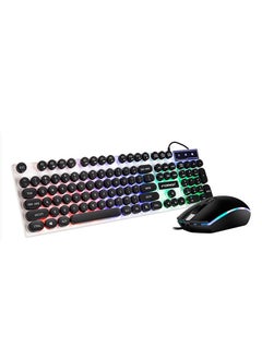 Buy Keyboard and Mouse Combo (FV-Q90) USB Wired Multi-color Rainbow LED Backlights 87-key full-size Anti-ghosting button layout design in Egypt