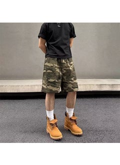 اشتري 2024 Retro Camo Cargo Shorts for Men fan color في السعودية