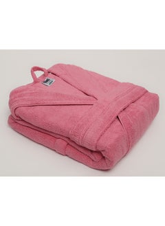 اشتري Bathrobe - Unisex Adult - ZERO TWIST - 100% Cotton - 550 GSM - 1400 Grams - Luxury Feel - Premium Look - Super Absorbent - Quick Dry - Hood & Pocket - Size LARGE - Pink Color في الامارات