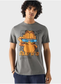 Buy Garfield Graphic Print T-Shirt in Saudi Arabia