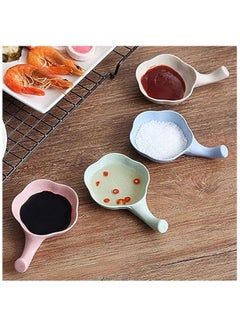 Buy 4PCS Wheat Straw Sauce Dishes, Multifunctional Seasoning Dishes, Multicolor Flower Shape Natural Wheat Straw Dipping Dish Dinnerware Set, Saucer for Vinegar/Salad/Soy Sauce/Wasabi/Chili Oil in Egypt