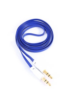 Buy Aux Flat Audio Cable 3.5Mm Male To Male 1m Car Aux Auxiliary Cord Stereo Audio Cable Connector For Smartphones and Tablets Blue in Saudi Arabia