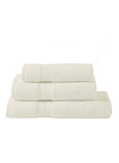 Buy Premium Towel 3-Pcs Set, 100% Combed Cotton 600 GSM, Highly Absorbent, Quick Dry Towel Set Include 1 Bath Towel, 1 Bath Sheet, 1 Hand Towel, Best Set for Bathroom Gym, Hotel And Spa,Ivory in Saudi Arabia