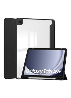 Buy Transparent Hard Shell Back Trifold Smart Cover Protective Slim Case for Samsung Galaxy Tab A9 Plus Black in Saudi Arabia