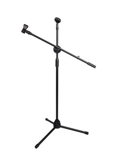 Buy Djustable Double-headed Mic Clip Microphone Holder Telescopic Floor Boom Stand in UAE