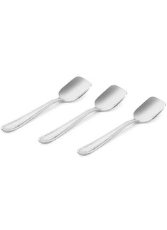 Buy Natalia 3-Piece Ice Cream Spoon Set, Silver - 12.5 cm in UAE