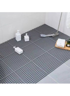 Buy 10 PCS Non-Slip Bathroom Mat, 30x30cm Cuttable Shower Mat with Suctions Cups and Drain Holes, Floor Mat for Bathroom, Kitchen, Pool, Wet Areas in Saudi Arabia