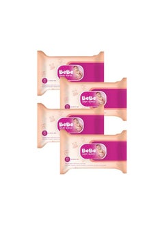 Buy Baby Wipes 80 Sheets (Brown Pack Of 4) in Saudi Arabia