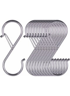 Buy S Hooks for Hanging, Heavy Duty S Hooks with Safety Buckle S Shaped Hooks Kitchen Pot Rack Hooks Closet Hooks for Hanging Plants, Clothes, Kitchen Utensil, Pots and Pans, Bags 10 Pack in Saudi Arabia