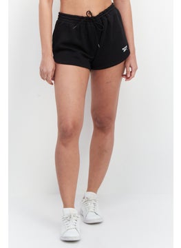 Buy Women Sportswear Drawstring Brand Logo Short, Black in UAE