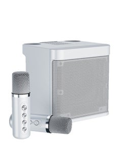 Buy YS 203 Portable Wireless Bluetooth Karaoke Speaker With Dual Microphone White in UAE