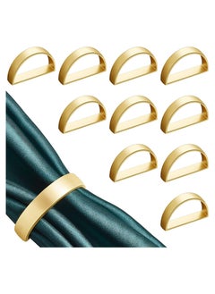 Buy Set of 12 Gold Napkin Rings Metal  Holders Semicircle Serviette Buckles in Saudi Arabia