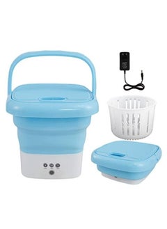 اشتري Washing Machine Small Household Folding Portable Automatic Forward and Reverse Pulsator Elution Dual Purpose Imitation Hand Wash with Drain Hole Fruit Washing Machine في الامارات