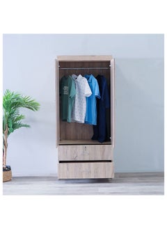 اشتري Sante 2 Door + 2 Drawer Wardrobe For Hanging Clothes Extra Sturdy Rack Storage Organiser Modern Design Space Saving Cabinets For Bedroom L 80 x W 42 x H 181 cm Sonoma Oak في الامارات