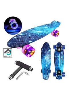 Buy Skateboard for Kids Ages 6-12 Longboard Skateboard 22" Mini Cruiser Skateboards with LED Wheels Kids Skateboards for Beginners Girls Boys Teens Youths in UAE