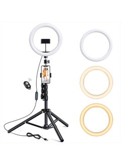 Buy 10.2 inch Selfie Ring Light with Tripod Stand & 2 Phone Holders,Anbes Dimmable Led Camera Ringlight for Photography/Makeup/Live Stream Video/YouTube,Compatible with iPhone/Android in UAE