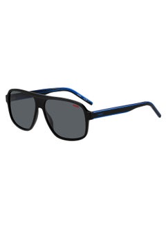 اشتري Men's Uv Protection Rectangular Shape Acetate Sunglasses Hg 1296/S Grey 49 - Lens Size: 49 Mm - Blk Blue B في الامارات