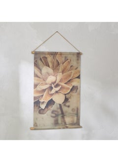 Buy Volga Linen Fir Wood Floral Tapestry Wall Hanging 64 x 92 x 2.5 cm in Saudi Arabia