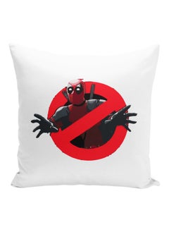 Buy Deadpool Character Printed Decorative Pillow White/Red/Black 16x16inch in UAE