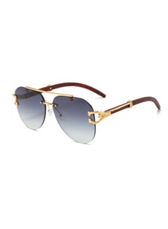 Buy Rimless Double Bridge Sunglasses for Men, Women - Stylish Eyewear with UV400 Protection - Retro Fashion Statement, Trendy Outdoor Shades, Sleek Metal Temples, Fashionable UV Blocking Sunglasses in UAE