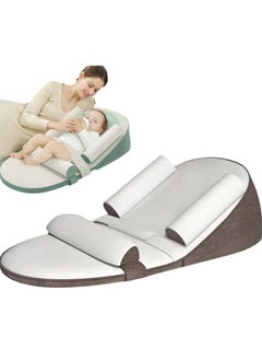 اشتري Wedge Pillow Baby Crib Nursery Pillows, Ergonomic Anti Vomiting Pillow, Prevent Spitting Flat Head Reflux, Height Adjustable Breastfeeding Pillow, Side Rails to Prevent Infant From Falling（coffee) في الامارات