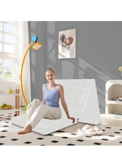 Buy COMFY WHITE MEDICATED CLASSIC SATIN 180 X 90 X 7CM FOLDING PORTABLE MATTRESS in UAE