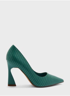 Buy Croc Patent Curved Heel Pump in UAE