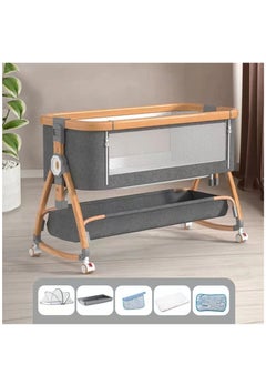 Buy Bedside Cot Newborn Bassinet Mobile Portable Children's Sleeper Cot Folding Crib in UAE