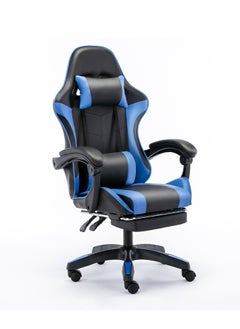 Buy Gaming Chair, Computer Chair with Footrest and Lumbar Support, Height Adjustable Game Chair with 360°-Swivel Seat and Headrest and for Office or Gaming ( Blue) in Saudi Arabia