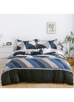 Buy 4-Piece Single Size Duvet Cover Set|1 Duvet Cover + 1 Fitted Sheet + 2 Pillow Cases|Microfibre|BISCAY in UAE